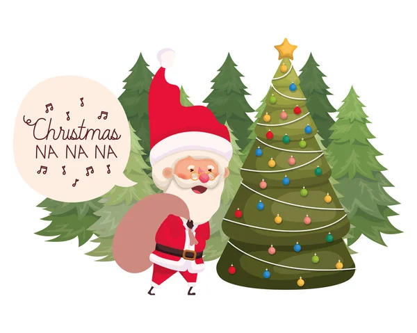 Elf met kerstboom avatar karakter — Stockvector