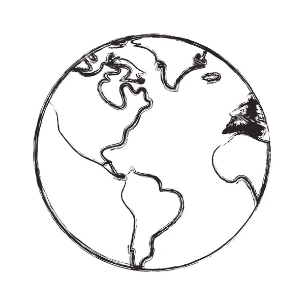 Wereld planeet Kaartpictogram — Stockvector