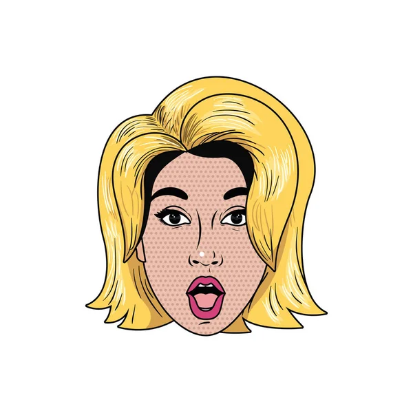 Cabeza del personaje avatar mujer joven — Vector de stock