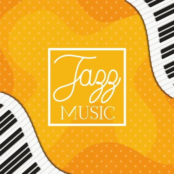 Affiche journée jazz avec clavier piano — Image vectorielle