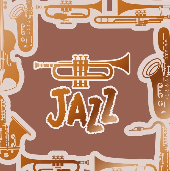 Plakat zum Jazztag mit Trompete — Stockvektor
