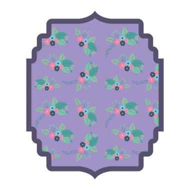 çiçek dekorasyon desenli zarif çerçeve