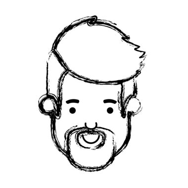 Genç adam kafa sakal avatar karakter ile