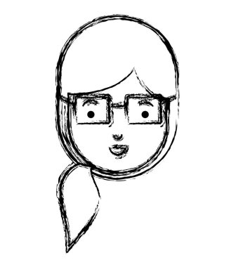 gözlük ile güzel ve genç kadın kafa