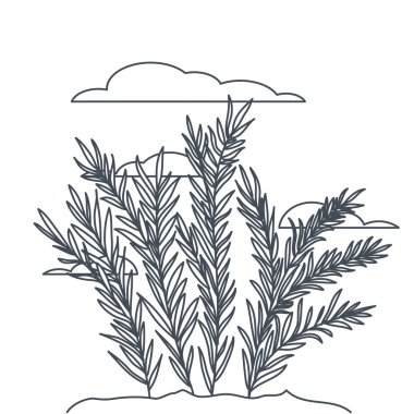 peyzaj izole simgesi bitki