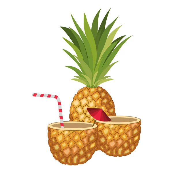 Frisches Getränk Ananas-Cocktail — Stockvektor