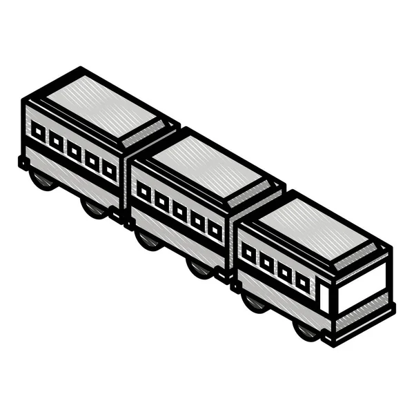 Articulated bus transport isometric icon — Stock Vector