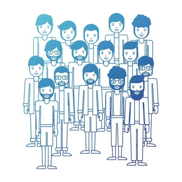 Group of men characters — Stock Vector