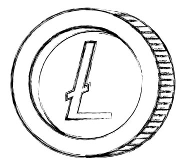 cryptocurrency Litecoin izole simge jeton