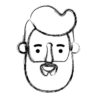 Genç adam kafa sakal avatar karakter ile