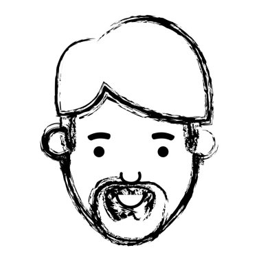 Genç adam kafa sakal avatar karakter ile