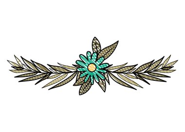 güzel çiçek ve yaprakların çelenk