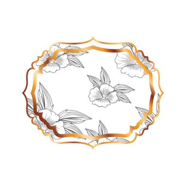zarif çerçeve çiçekler ve yapraklar simgesi