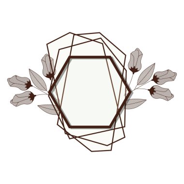 çerçeve çiçek izole simgesiyle