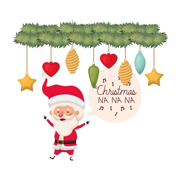 Santa Claus en Garland met kerstballen avatar karakter — Stockvector