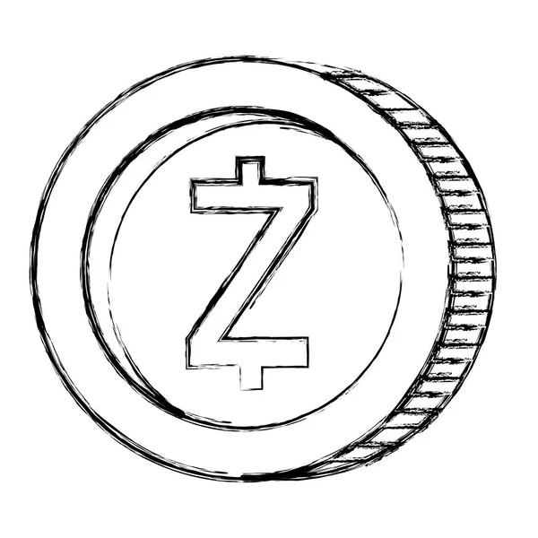 Cryptocurrency zcash コイン分離アイコン — ストックベクタ