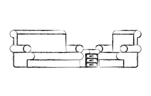 Pictogrammen van de scène van de woonkamer — Stockvector