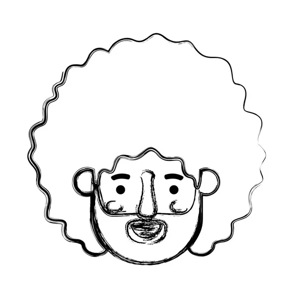 Fiatal férfi afro Head avatar karakter — Stock Vector