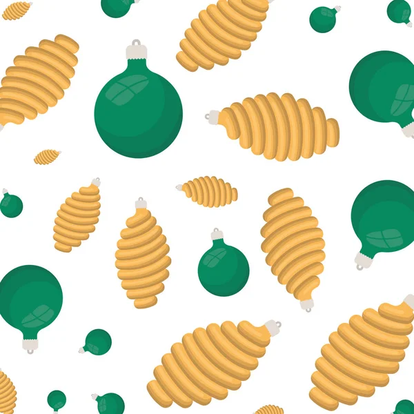 Kerstballen decoratieve patroon geïsoleerd pictogram — Stockvector