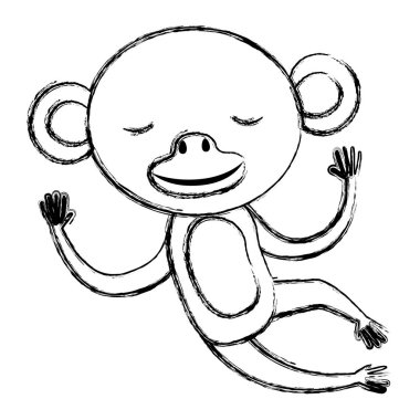 Vahşi maymun izole simgesi