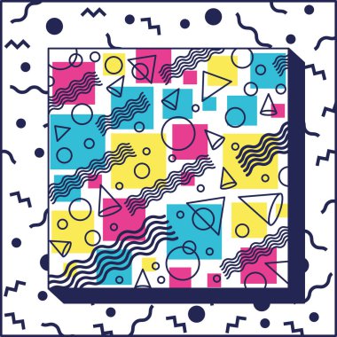 geometrik şekiller renkler doksandesenler kare kare kare