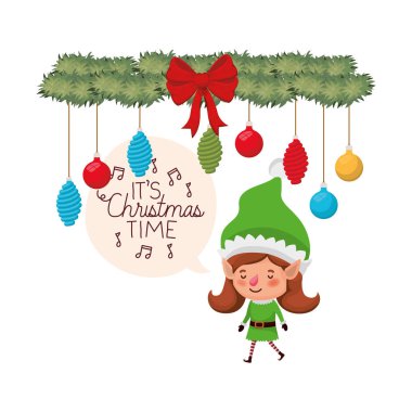 çelenk ve konuşma kabarcık avatar karakteri ile elf kadın