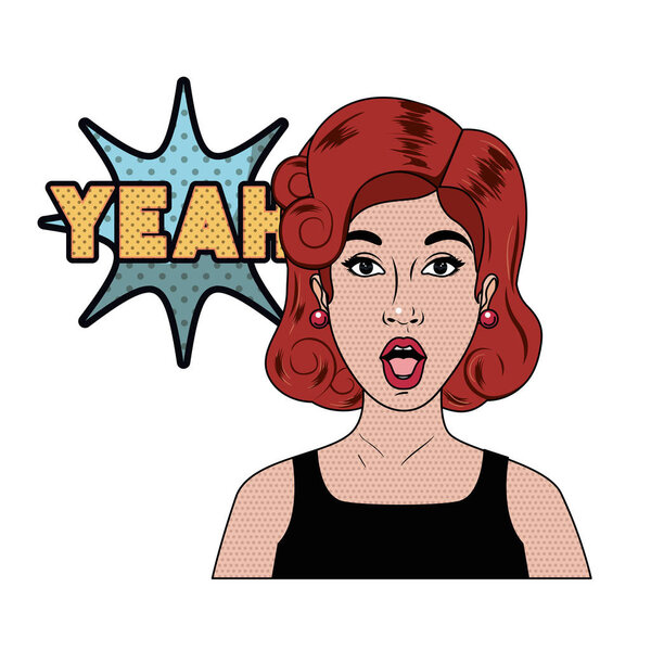 woman with speech bubble about comic