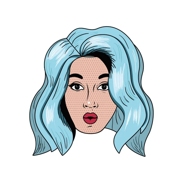 Cabeza del personaje avatar mujer joven — Vector de stock