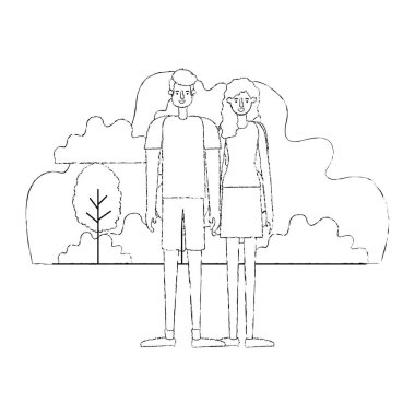 kamp sahnesinde birkaç karakter