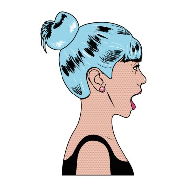 sürpriz yüz avatar karakter ile kadın