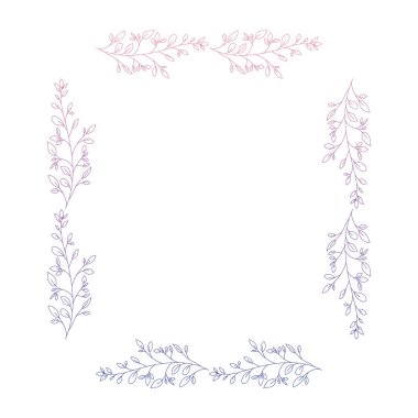 yapraklar kare çerçeve dekoratif