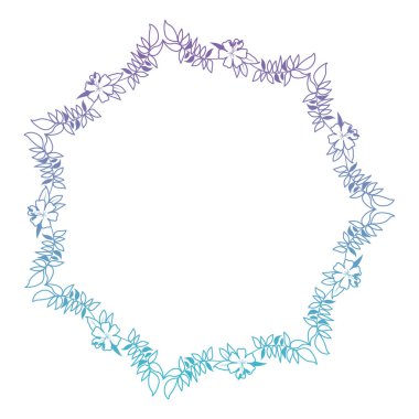 güzel çiçek ve yaprakçerçeve