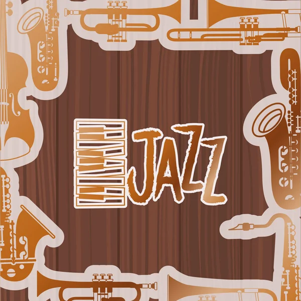 Jazz dag poster met piano toetsenbord — Stockvector