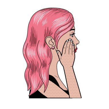 sürpriz yüz avatar karakter ile kadın