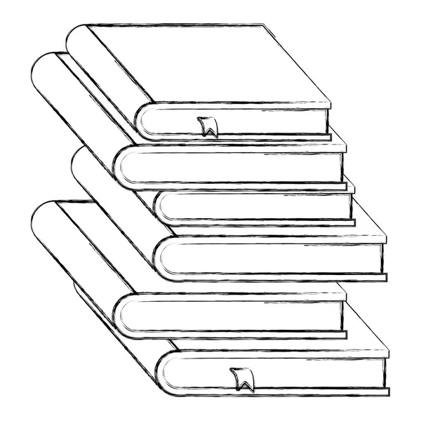 Pile livres de texte icône isolée — Image vectorielle