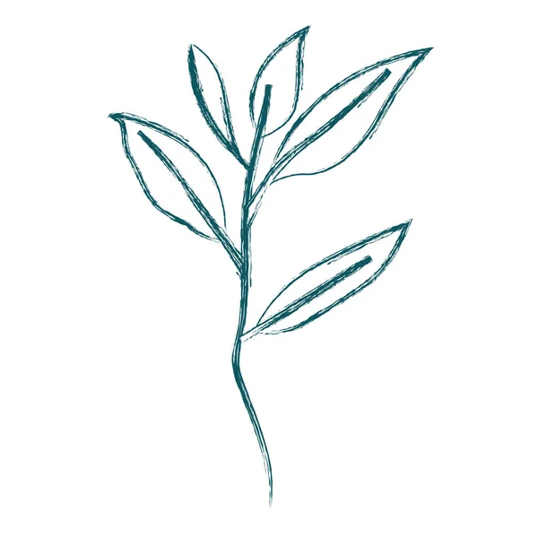 Branche avec icône écologie des feuilles — Image vectorielle
