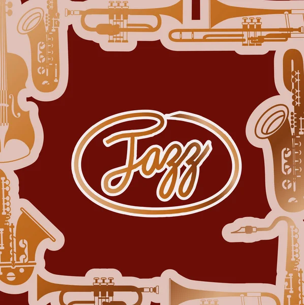 Jazztag mit Instrumenten-Hintergrund — Stockvektor