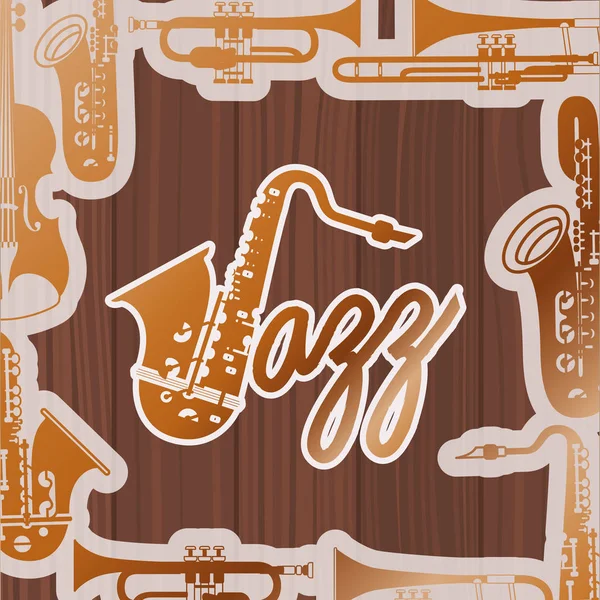 Постер дня джаза с саксофоном — стоковый вектор