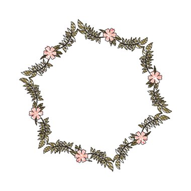 güzel çiçek ve yaprakçerçeve