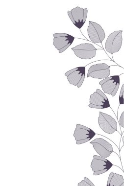 çiçek ve yaprakları izole simgesi ile çerçeve