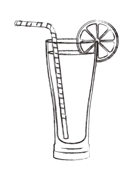 Glas-Cocktail mit Früchten — Stockvektor