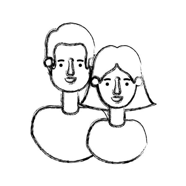 Icônes de personnages avatar couple — Image vectorielle