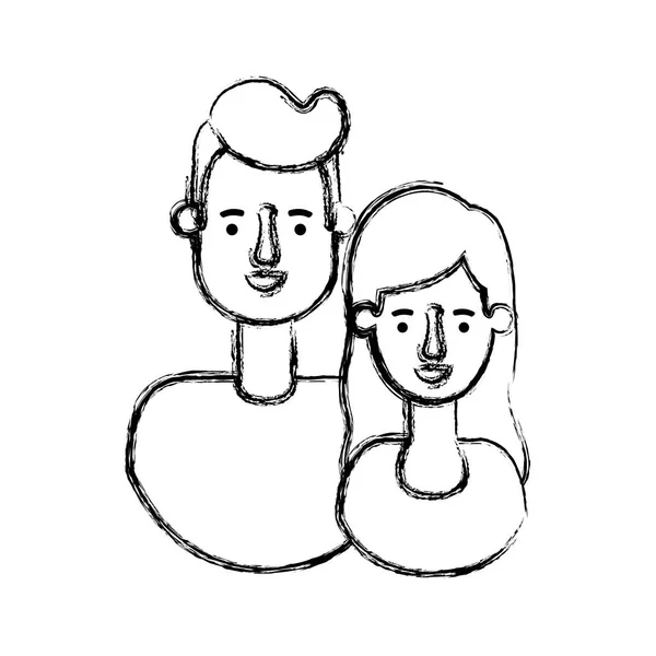 Icônes de personnages avatar couple — Image vectorielle