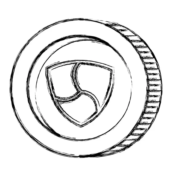 Kryptowaluta nem moneta ikona na białym tle — Wektor stockowy
