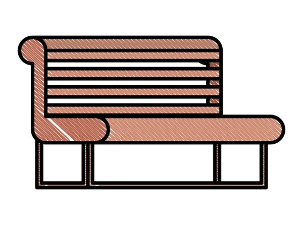 Taman ikon kursi kayu - Stok Vektor