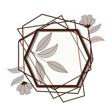 çerçeve çiçek izole simgesiyle