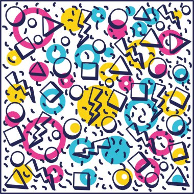 geometrik şekiller renkleri doksanlı desenler