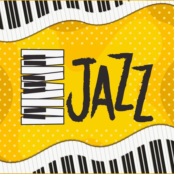 Poster giornata jazz con tastiera per pianoforte — Vettoriale Stock