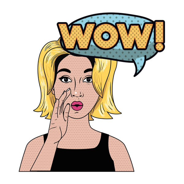 woman with speech bubble about comic