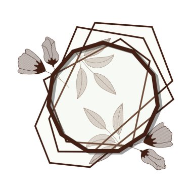 çerçeve çiçek izole simgesiyle